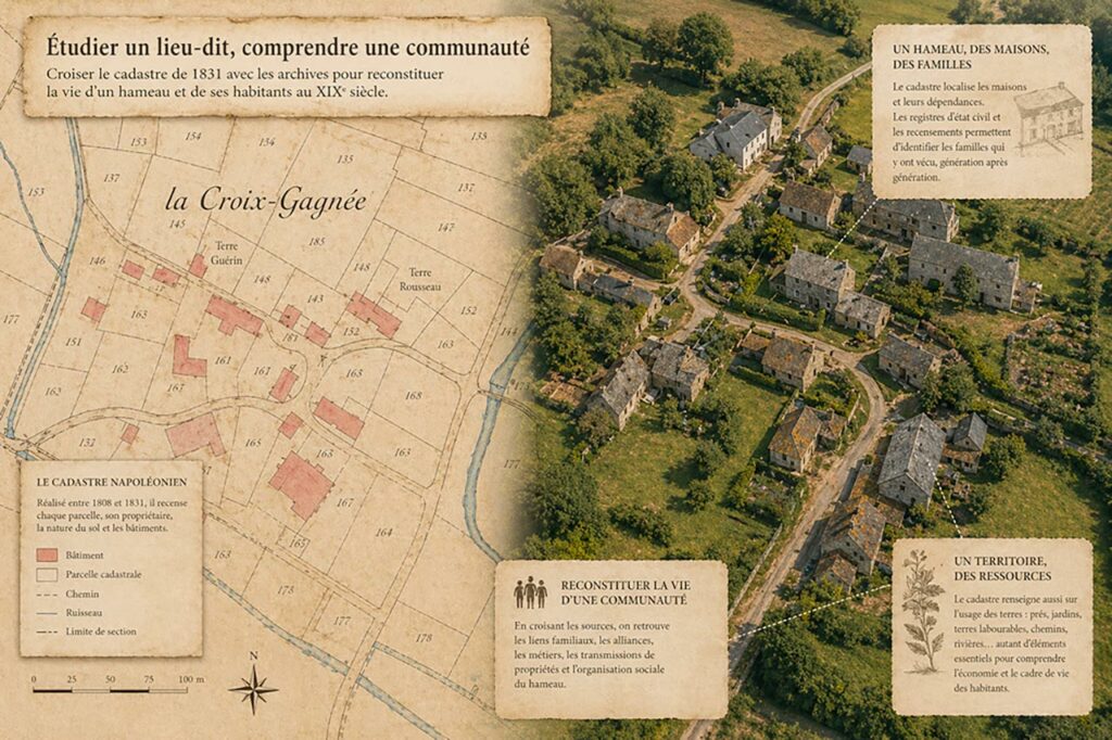 Une approche territoriale de la généalogie : focus sur l'étude d'un lieu-dit.