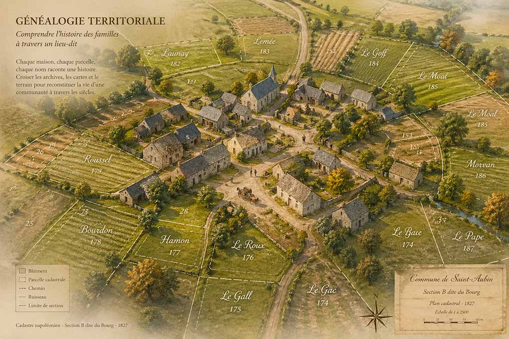 Une approche territoriale de la généalogie : focus sur l&rsquo;étude d&rsquo;un lieu-dit