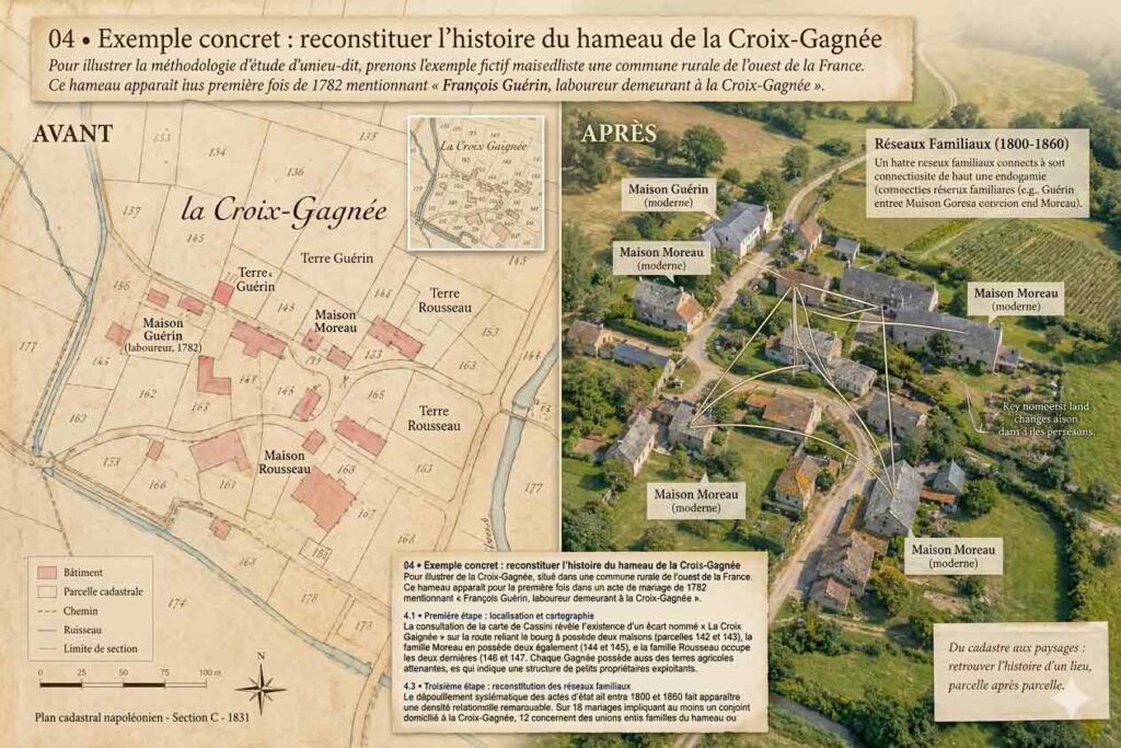 Une approche territoriale de la généalogie : focus sur l'étude d'un lieu-dit.