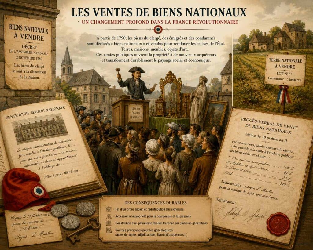 Vente de biens nationaux sou sla révolution