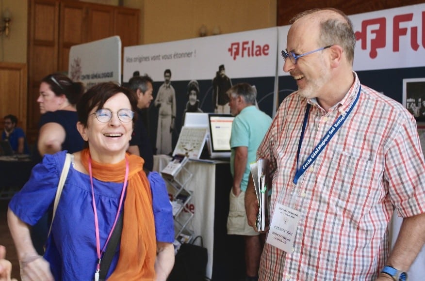 Marie-Odile Mergnac, organisatrice du salon de Paris-15e, avec Christophe Drugy