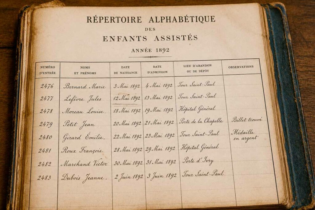 Enfants abandonnés, trouvés et assistés